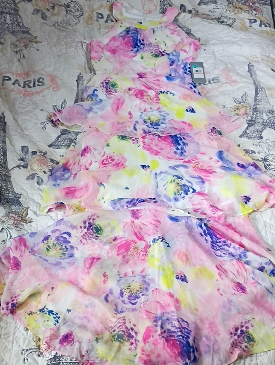 Marc New York Dresses & Skirts - NWT Marc New York Floral Pastel Watercolor Maxi Dress NWT in Pink, Blue & Yellow